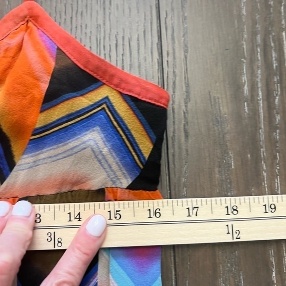 Guess Jeans Silk Crossed Back Spaghetti Strap Mini Colorful Dress - Picture 9 of 15
